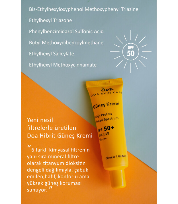 Güneş Kremi 50 SPF (Hibrit)